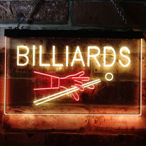 ADVPRO Billiards Pool Room Snooker Plaque Dual Color LED Neon Sign st6-i0309 - Red & Yellow