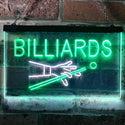 ADVPRO Billiards Pool Room Snooker Plaque Dual Color LED Neon Sign st6-i0309 - White & Green