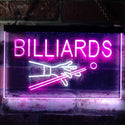 ADVPRO Billiards Pool Room Snooker Plaque Dual Color LED Neon Sign st6-i0309 - White & Purple