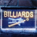 ADVPRO Billiards Pool Room Snooker Plaque Dual Color LED Neon Sign st6-i0309 - White & Yellow