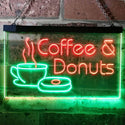 ADVPRO Coffee and Donuts Kitchen Shop Plaque Dual Color LED Neon Sign st6-i0310 - Green & Red