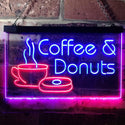 ADVPRO Coffee and Donuts Kitchen Shop Plaque Dual Color LED Neon Sign st6-i0310 - Red & Blue