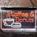 ADVPRO Coffee and Donuts Kitchen Shop Plaque Dual Color LED Neon Sign st6-i0310 - White & Orange