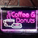 ADVPRO Coffee and Donuts Kitchen Shop Plaque Dual Color LED Neon Sign st6-i0310 - White & Purple
