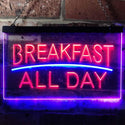 ADVPRO Breakfast All Day Open Restaurant Cafe Dual Color LED Neon Sign st6-i0311 - Blue & Red