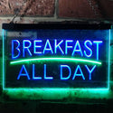 ADVPRO Breakfast All Day Open Restaurant Cafe Dual Color LED Neon Sign st6-i0311 - Green & Blue