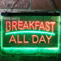 ADVPRO Breakfast All Day Open Restaurant Cafe Dual Color LED Neon Sign st6-i0311 - Green & Red