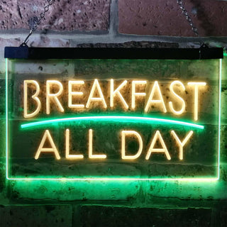ADVPRO Breakfast All Day Open Restaurant Cafe Dual Color LED Neon Sign st6-i0311 - Green & Yellow