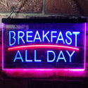 ADVPRO Breakfast All Day Open Restaurant Cafe Dual Color LED Neon Sign st6-i0311 - Red & Blue