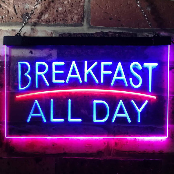 ADVPRO Breakfast All Day Open Restaurant Cafe Dual Color LED Neon Sign st6-i0311 - Red & Blue