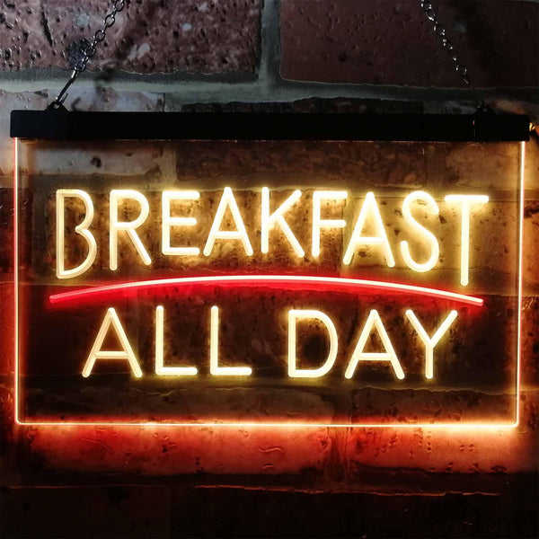 ADVPRO Breakfast All Day Open Restaurant Cafe Dual Color LED Neon Sign st6-i0311 - Red & Yellow