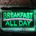 ADVPRO Breakfast All Day Open Restaurant Cafe Dual Color LED Neon Sign st6-i0311 - White & Green