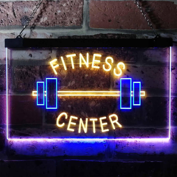ADVPRO Fitness Center Gym Room Weight Train Dual Color LED Neon Sign st6-i0313 - Blue & Yellow