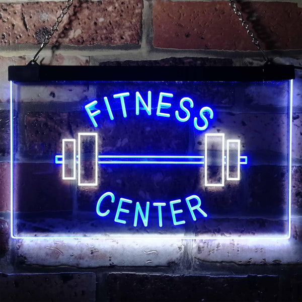 ADVPRO Fitness Center Gym Room Weight Train Dual Color LED Neon Sign st6-i0313 - White & Blue