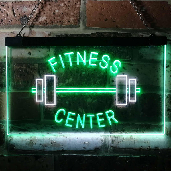 ADVPRO Fitness Center Gym Room Weight Train Dual Color LED Neon Sign st6-i0313 - White & Green
