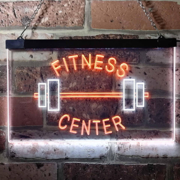 ADVPRO Fitness Center Gym Room Weight Train Dual Color LED Neon Sign st6-i0313 - White & Orange