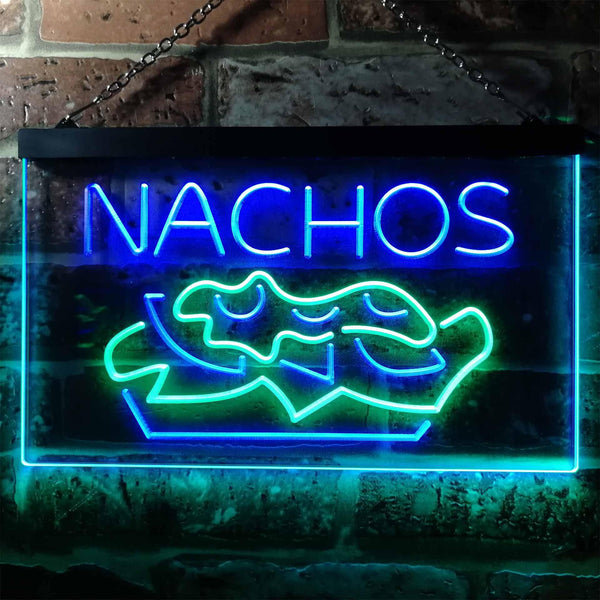 ADVPRO Nachos Cafe Dual Color LED Neon Sign st6-i0314 - Green & Blue