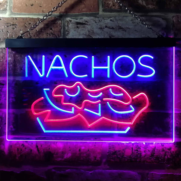 ADVPRO Nachos Cafe Dual Color LED Neon Sign st6-i0314 - Red & Blue
