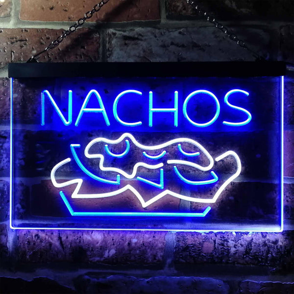 ADVPRO Nachos Cafe Dual Color LED Neon Sign st6-i0314 - White & Blue