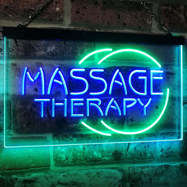 ADVPRO Massage Therapy Business Display Dual Color LED Neon Sign st6-i0315 - Green & Blue