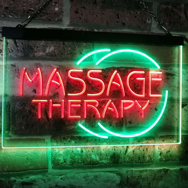 ADVPRO Massage Therapy Business Display Dual Color LED Neon Sign st6-i0315 - Green & Red