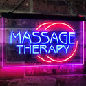 ADVPRO Massage Therapy Business Display Dual Color LED Neon Sign st6-i0315 - Red & Blue