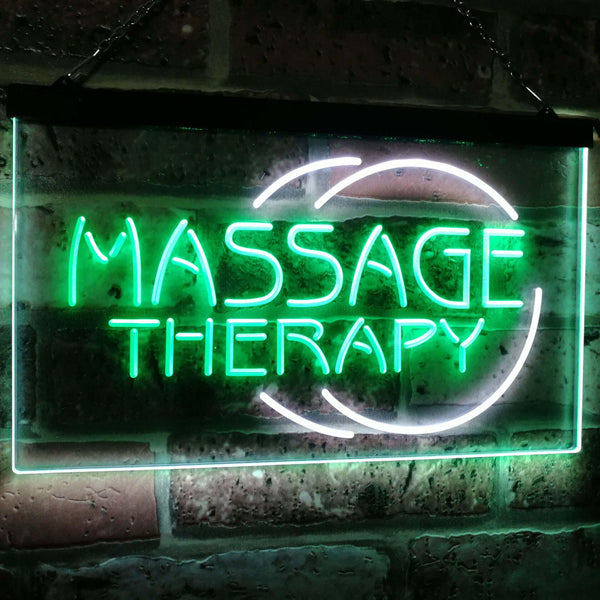 ADVPRO Massage Therapy Business Display Dual Color LED Neon Sign st6-i0315 - White & Green