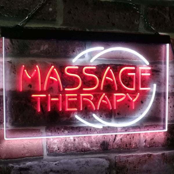 ADVPRO Massage Therapy Business Display Dual Color LED Neon Sign st6-i0315 - White & Red