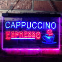 ADVPRO Cappuccino Espresso Coffee Shop Cafe Dual Color LED Neon Sign st6-i0317 - Red & Blue