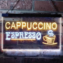 ADVPRO Cappuccino Espresso Coffee Shop Cafe Dual Color LED Neon Sign st6-i0317 - White & Yellow