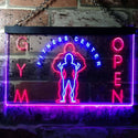 ADVPRO Gym Fitness Center Open Dual Color LED Neon Sign st6-i0321 - Blue & Red
