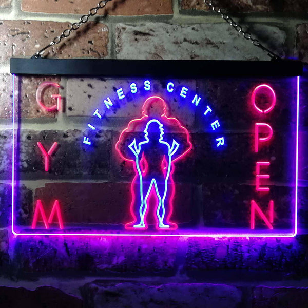 ADVPRO Gym Fitness Center Open Dual Color LED Neon Sign st6-i0321 - Blue & Red