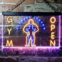 ADVPRO Gym Fitness Center Open Dual Color LED Neon Sign st6-i0321 - Blue & Yellow