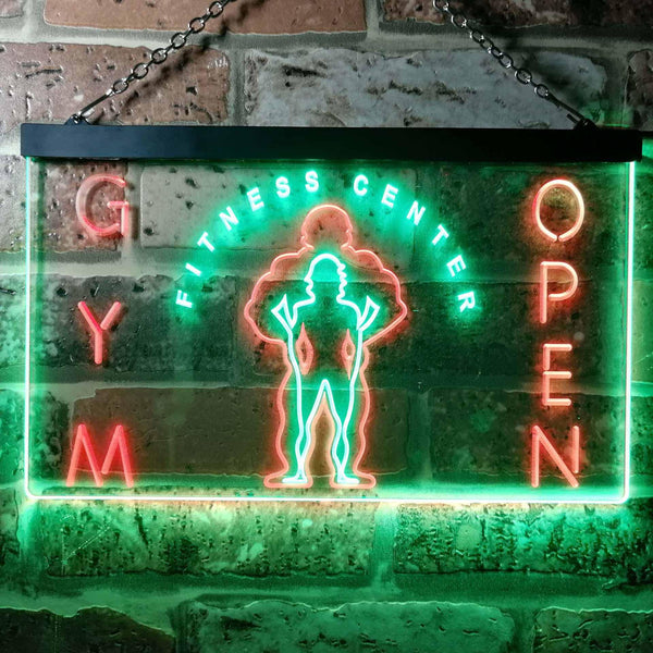 ADVPRO Gym Fitness Center Open Dual Color LED Neon Sign st6-i0321 - Green & Red