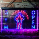 ADVPRO Gym Fitness Center Open Dual Color LED Neon Sign st6-i0321 - Red & Blue