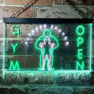 ADVPRO Gym Fitness Center Open Dual Color LED Neon Sign st6-i0321 - White & Green