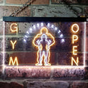 ADVPRO Gym Fitness Center Open Dual Color LED Neon Sign st6-i0321 - White & Yellow