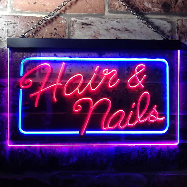 ADVPRO Hair & Nails Beauty Salon Dual Color LED Neon Sign st6-i0322 - Blue & Red