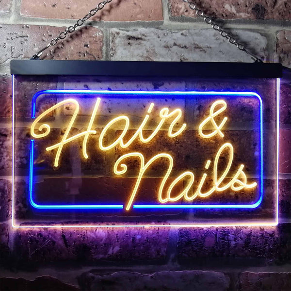 ADVPRO Hair & Nails Beauty Salon Dual Color LED Neon Sign st6-i0322 - Blue & Yellow