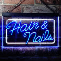 ADVPRO Hair & Nails Beauty Salon Dual Color LED Neon Sign st6-i0322 - White & Blue