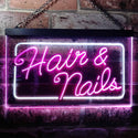 ADVPRO Hair & Nails Beauty Salon Dual Color LED Neon Sign st6-i0322 - White & Purple
