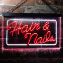 ADVPRO Hair & Nails Beauty Salon Dual Color LED Neon Sign st6-i0322 - White & Red