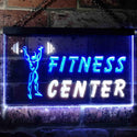 ADVPRO Fitness Center Dual Color LED Neon Sign st6-i0323 - White & Blue