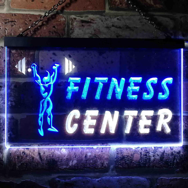 ADVPRO Fitness Center Dual Color LED Neon Sign st6-i0323 - White & Blue