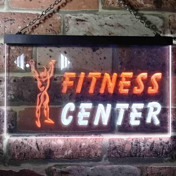 ADVPRO Fitness Center Dual Color LED Neon Sign st6-i0323 - White & Orange