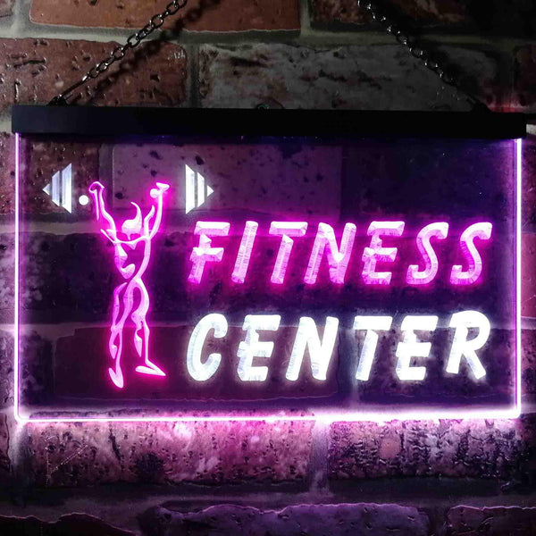 ADVPRO Fitness Center Dual Color LED Neon Sign st6-i0323 - White & Purple