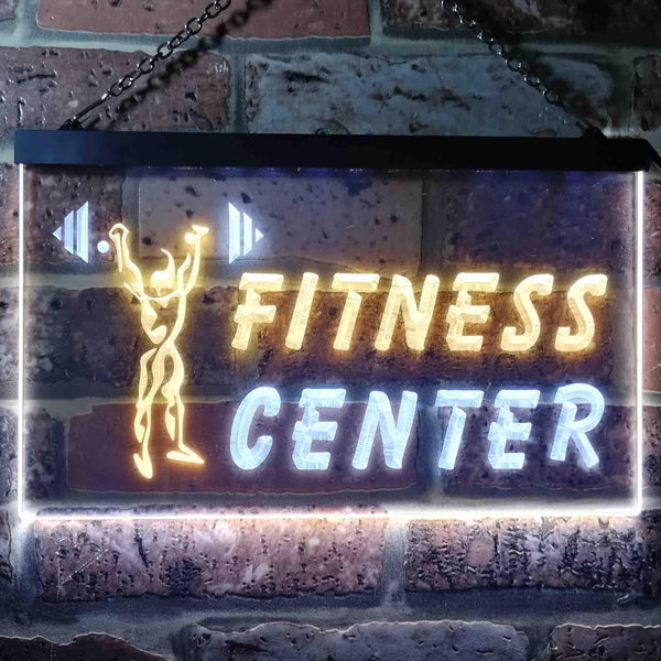 ADVPRO Fitness Center Dual Color LED Neon Sign st6-i0323 - White & Yellow