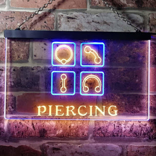 ADVPRO Piercing Shop Dual Color LED Neon Sign st6-i0325 - Blue & Yellow