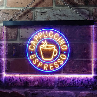 ADVPRO Cappuccino Espresso Coffee Dual Color LED Neon Sign st6-i0329 - Blue & Yellow