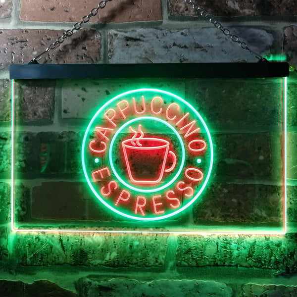 ADVPRO Cappuccino Espresso Coffee Dual Color LED Neon Sign st6-i0329 - Green & Red